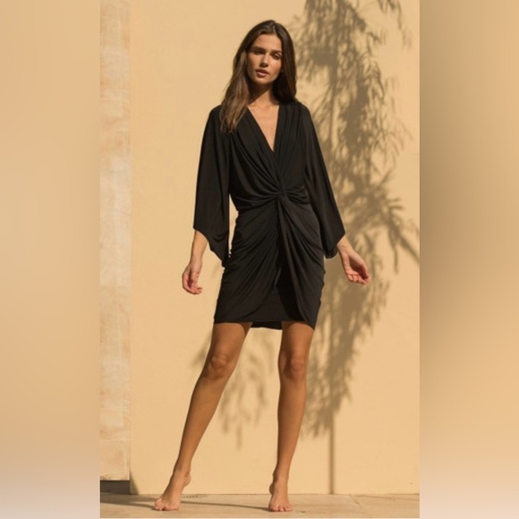 NWT Misa *Mauve Teget Batwing V Neck Dress Small - Picture 1 of 12